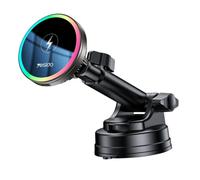 Yesido C315 15W Suction Cup Car Wireless Charging Holder with RGB Lighting - Black