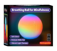 YESIE "Breathing Ball" | Visual Meditation Tool Accessory for Mindfulness | Sound Guide | Relieves Stress and Anxiety | Night Lamp for Adults and Children | Sleep Aid | Remote Control