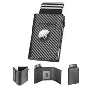 YESIIW Airtag Mens Wallet Compact Pop up Credit Card Holder for 10 Cards, RFID Card Wallet with ID Window & Coin Pocket, Magnetic Slim Wallets for Men Smart Air-tag Holder, Carbon Fiber