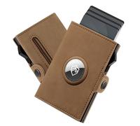 YESIIW Airtag Mens Wallets for Apple Air tag, Pop up Men Card Wallet RFID Blocking, Minimalist Men Slim Wallet with Coin Pocket and ID Window, Brown