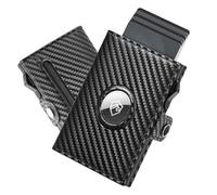 YESIIW AirTag Wallet for Men, Slim Card Holder for Apple Air Tag, Pop-up Credit Card Wallet with RFID Blocking, Coin Pocket & 2 ID Windows - Carbon Fiber