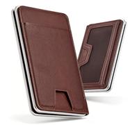 YESIIW Minimalist Men's Card Case with Bauhaus Design - Ultra Thin Slim Wallet Only 8 mm Thick - Small Men's Wallet with RFID Protection - Slim Card Holder for Everyday Office Travel, brown, 8mm Dicke