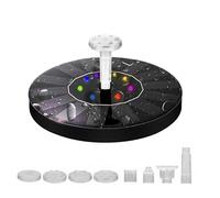 Yesinaly Solar Powered Fountain Pump for Bird Bath, Garden, Pond & Outdoor Decor - 7 Nozzles, 4 Fixers, Colorful LED Lights, Upgraded Glass Panel, Small Water Fountain for Fish Tank & Swimming Pool