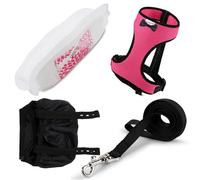 Yesito Chicken Harness Hen Size with 6ft Matching Leash - Adjustable, Resilient, Comfortable, Breathable, Small, Suitable for Chicken Weighing About 2.2 Pound,Pink