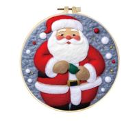 yesJRL Chritmas Needle Felting Kit, Felt Painting Kits for Beginners, Felt Painting Set Gift for Home Decoration, Starter Needle Felting with Pad, Needles, Wool, Decorative Frame (Holiday decor-08)