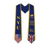 yesJRL Custom Graduation Stole, Personalized Grad Sash with Name, Class of 2025 Graduation Honor Flag Congratulation Gifts (Royal Blue-01, 72inch)