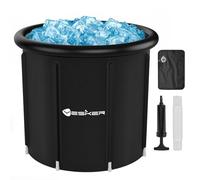 Yesker 126 Gal Oval Ice Bath Tub with Air Ring, Portable Multi-Layered Cold Plunge Tub with lid for Athletes, Foldable and Inflatable, Drop-In Bathtub at Home, Outdoors Use