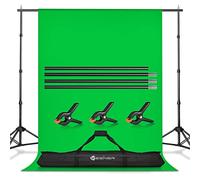 Yesker Photo Video Studio 8.5 x 10ft Green Screen Backdrop Stand Kit, Photography Background Support System with 6 x9ft Muslin Chromakey Backdrop for Portrait,Product Photography and Video Shooting