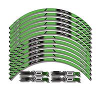 YESKIT Modified decorative stickers Motorcycle Front And Rear Tire Rim Reflective Decals Waterproof Stickers For KAWASAKI ZX-6R Zx6r (Color : 1)