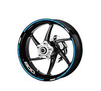 YESKIT Modified decorative stickers Motorcycle Tire Waterproof Wheel Logo Stickers Reflective Stripe Decals Racing Film For Kawasaki Z800 (Color : Sky blue)