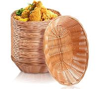 Yesland 12 Pack Plastic Oval Gift Baskets, Food & Fruit Storage, 25.4cm x 14.7cm x 7cm Bread Basket Bin for Kitchen, Restaurant & Centerpiece Display, Christmas Gifts