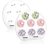 Yesland 2 Pack Donut Wall Display Stand - Acrylic Clear Donut Board with 16 Pillars Donut Stand Rack Display for Party, Christmas, Wedding, Birthday - Round