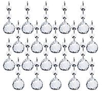 Yesland 20 Pcs Crystal Glass Ball, 30mm Pendants Balls & Chandelier Prisms, Clear Faceted Hanging Crystals for Wedding Home and DIY Craft Jewelry Decoration