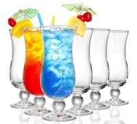 Yesland 6 Pack Hurricane Glass - 400ml Pina Colada Cocktail Glasses Clear Tulip Drinking Cups for Drinking Cocktails, Tropical Drinks, Water Full-Bodied Beer, Juice
