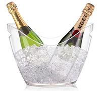Yesland Ice Bucket, Clear Acrylic 3.5 Liter Storage Tub, Beer Bucket Beverage Chiller Bin for 2 Wine, Champagne Bottles, Beer Bottles