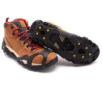 Yesloo Crampons, Spike Shoes with 24 Stainless Steel Teeth and Silicone Band, Non-Slip on Ice and Snow for Hiking, Mountain Boots, etc