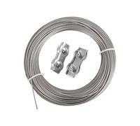 Yesmin 1.2mm Stainless Steel Cable With 2 Heavy-Duty Buckles,Suitable For Fence,Shed System,And Outdoor String Light Hanging -10 Meters