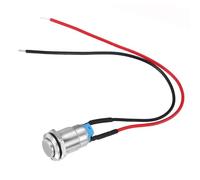 Yesmin 1 Pcs 12mm Metal Self-Locking Button Switch - High Head Waterproof Push Button with Pre-Wired Connection