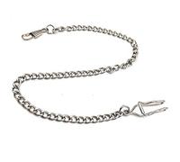 Yesmin 1 Pcs Metal Classic Silver Plated Pocket Watch Chain Key Chain 35CM(Silver)