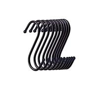 Yesmin 10 Pack in S Shaped Hooks Hanging Hooks Hangers for Bathroom, Bedroom, Office and Kitchen(Black & Small)