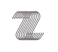 Yesmin 10 Pack in S Shaped Hooks Hanging Hooks Hangers for Bathroom, Bedroom, Office and Kitchen(Silver & Medium)