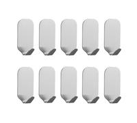 Yesmin 10 PCS Self-Adhesive Hooks,Heavy-Duty Wall Mounted Hooks,Stainless Steel,Waterproof,Nail Free Hooks,Suitable for Bathrooms and Kitchens