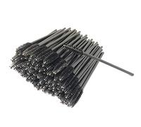Yesmin 100 Pcs Disposable Eyelash Brushes - Black Mascara Wands, Eyelash Extension Applicators, Eyebrow Dye Combs, Salon Professional Makeup Tool Kit
