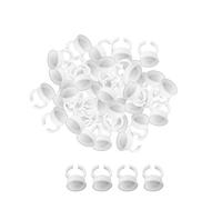 Yesmin 100pcs Disposable Plastic Glue Holder Rings - Pigment Ink Cups for Eyelash Extensions, Nail Art, Microblading, and Tattoo Supplies