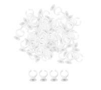Yesmin 100pcs Disposable Plastic Glue Holder Rings - Pigment Ink Cups for Eyelash Extensions, Nail Art, Microblading, and Tattoo Supplies