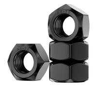 Yesmin 12 Pack 304 Stainless Steel Hex Nut DIN934 Standard Bolt Locking Nut Washer Matching Fastener-Black(M6)