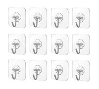 Yesmin 12 Pack Heavy Duty Adhesive Hooks - Self Sticking Wall Hangers for Door, Kitchen, Bathroom, Dorm, Office (Hold Coats, Towels, Keys)