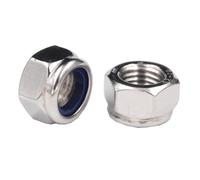 Yesmin 12 PCS M10 Hex Nuts,Stainless Steel Lock Nuts,Nylon Insert Lock Nuts,Self-Locking Nuts For Bolts and Screws-M10