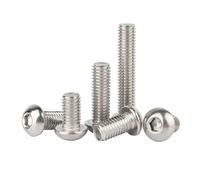 Yesmin 12 Pcs (M3M4M5M6) Hexagonal Cylindrical Head Machine Bolt-Full Thread A2 304 Stainless Steel-M5*30mm
