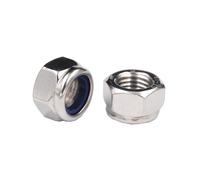Yesmin 12 PCS M6 Hex Nuts,Stainless Steel Lock Nuts,Nylon Insert Lock Nuts,Self-Locking Nuts For Bolts and Screws-M6
