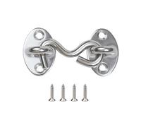 Yesmin 1Pcs Hook and Eye Latch,Stainless Steel Cabin Hook, Hook Eye Latch Door Lock, Latch Apply to Wooden Gates, Window,Garage,Fence,Warehouse