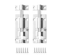 Yesmin 2 Pcs 3-Inch Stainless Steel Pin,Door Bolt Cylinder Sliding Lock,with Screws,Suitable for Bathroom,Bedroom,Shed,Garden,Toilet