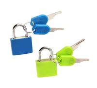 Yesmin 2 Pcs Luggage Lock with Key,Mini Padlock Luggage Lock Gym Locker Bag Backpack Computer Bag-Dark Blue+Green