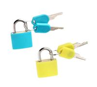 Yesmin 2 Pcs Luggage Lock with Key,Mini Padlock Luggage Lock Gym Locker Bag Backpack Computer Bag-Sky Blue+Yellow