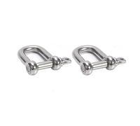 Yesmin 2 Pcs M5 D-Shackle with Pin - Heavy Duty 304 Stainless Steel Dee Shackle, Multi-Purpose Rope Hook for Towing, Lifting, Construction & Marine Fastening