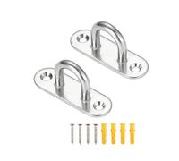 Yesmin 2 Pcs Stainless Steel Wall Eye Pads - Mounting Kit with Screws & Expansion Tubes for Secure Hanging (M5/Silver)