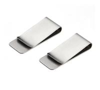Yesmin 2 Pcs Stainless Steel Wallet Clip,Ultra-Thin Cash Clip Suitable for Both Men and Women-Silver