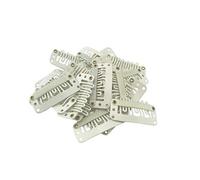 Yesmin 20 Pcs Metal Snap Clips for Hair Extensions and Wefts (32mm, Blonde)