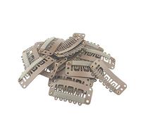 Yesmin 20 Pcs Metal Snap Clips for Hair Extensions and Wefts (32mm, Brown)