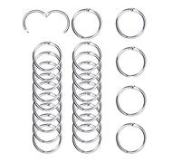 Yesmin 24pcs 1 Inch Silver Inner Diameter Book Loose Leaf Binder Rings Key Keychain Rings Index Card Rings for DIY Scrapbook Album