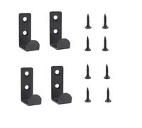 Yesmin 4 Pcs Black Invisible Wall Hooks - Long Heavy Duty Coat Hangers for Entryway, Holding Coats, Bags & Hats