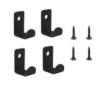 Yesmin 4 Pcs Black Invisible Wall Hooks - Short Heavy Duty Coat Hangers for Entryway, Holding Coats, Bags & Hats