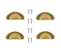 Yesmin 4 Pcs Half Moon Shaped Shell Handles,Kitchen Cabinet Drawers,Suitable for Cabinets,Drawers,Dressing Tables,Etc-Yellow