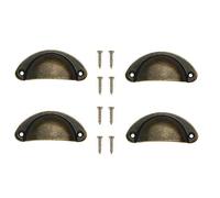 Yesmin 4 Pcs Half Moon Shaped Shell Handles,Kitchen Cabinet Drawers,Suitable for Cabinets,Drawers,Dressing Tables,Etc-Bronze