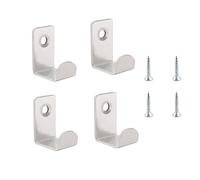 Yesmin 4 Pcs Silvery Invisible Wall Hooks - Short Heavy Duty Coat Hangers for Entryway, Holding Coats, Bags & Hats