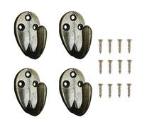 Yesmin 4 PCS Wall Mounted Hooks Coat Hooks Retro Door Robe Hook for Hanging Towel Clothes Hat Key Cup Single Metal Hook Cloth Hanger for in Bedroom Bathroom Kitchen Cupboard (with 12 Pcs Screws)